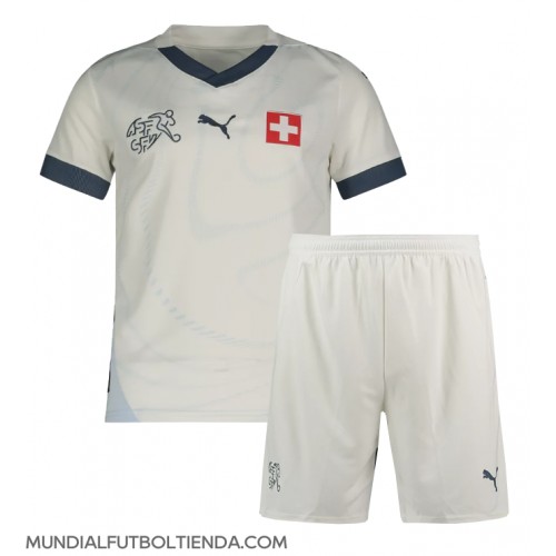 Camiseta Suiza Segunda Equipación Replica Eurocopa 2024 para niños mangas cortas (+ Pantalones cortos)